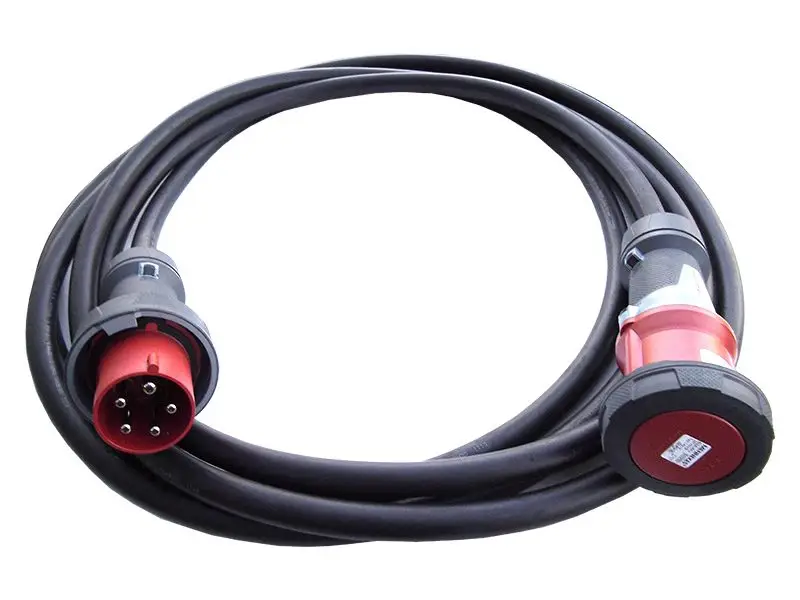 Coiled 63A three-phase cable