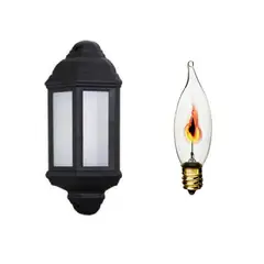 Flicker Flame Lantern – ½ Round – Wall Mount