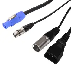 IEC to PowerCon & 3 Pin DMX Combination Cable – 1.5m
