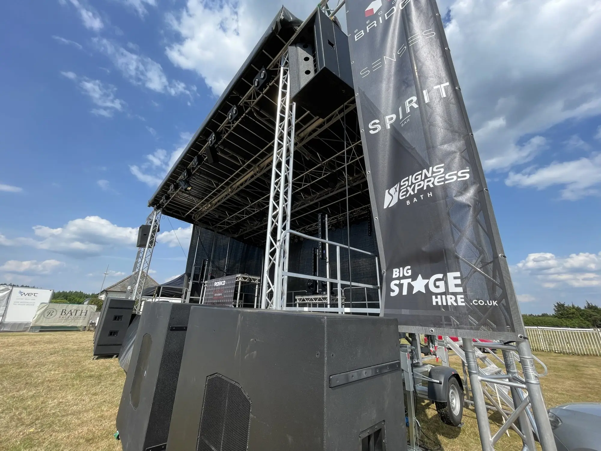 Danley J7-95 loudspeaker stacked on a BC415 subwoofer
