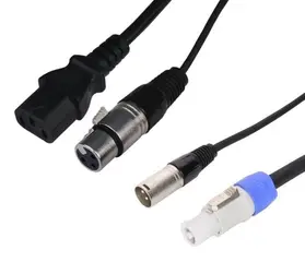 PowerCon to IEC & 3 Pin DMX Combination Cable – 1.5m
